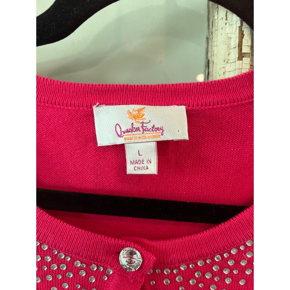 The Quacker Factory Size Large Pink Cardigan Swea… - image 2